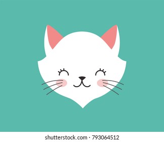 Cute cat illustration, icon, avatar