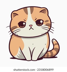 Dibujo de gato lindo gato kawaii chibi estilo dibujo de gato dibujos animados