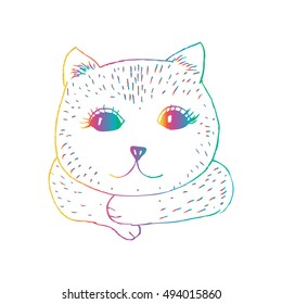 cute cat illustration, kitten