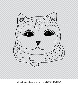 cute cat illustration, kitten