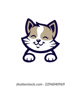 logotipo de ilustración de un gato lindo