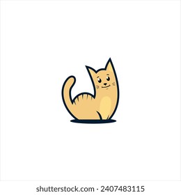 a cute cat illustration logo