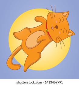 Cute cat illustration with cute pose
