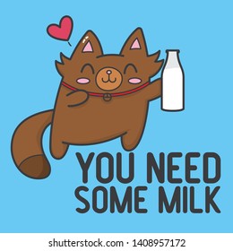 Cute cat illustration with simple quote