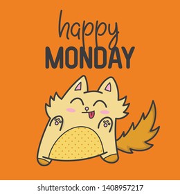 Cute cat illustration with simple quote