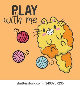 Cute cat illustration with simple quote