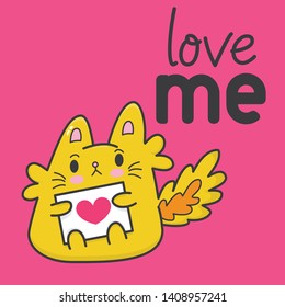 Cute cat illustration with simple quote