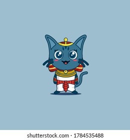 Ilustración de un gato lindo con mucho estilo