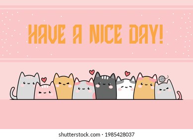 Cute cat illustration with text.