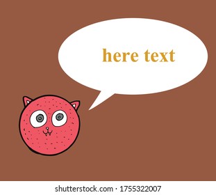 cute cat illustration. text your message