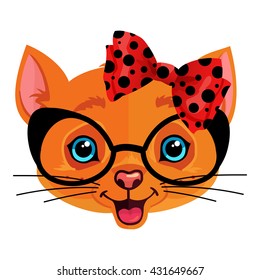 cute cat illustration for T-shirt graphics, cards or poster