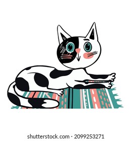 Cute cat illustration vector eps 10