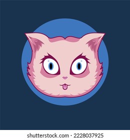 cute cat illustration. Vector illustration. Graphic print for T-shirts.
