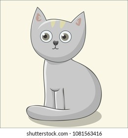 cute cat illustration vector for kids print