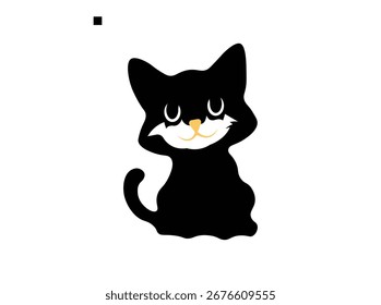 Cute cat illustration vector. cat line icon.