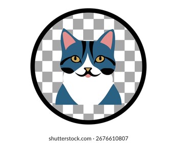 Icono lindo de la ilustración del gato. Vector de la línea del gato y diseño del logotipo.