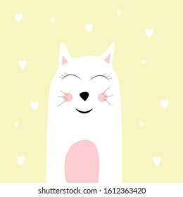 cute cat illustration vector nursery poster decor