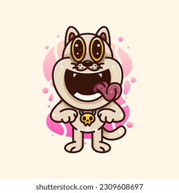 CUTE CAT ILLUSTRATIONS CAN BE USED FOR MASCOT LOGO AND T-SHIRT DESIGN