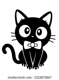 Cute cat illustrator on white background