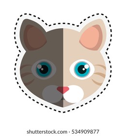 cute cat isolated icon