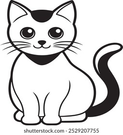 Cute cat isolated on white background. Vector illustration