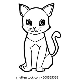 cute cat isolated on white vector