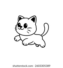 Cute cat jumping cartoon coloring book