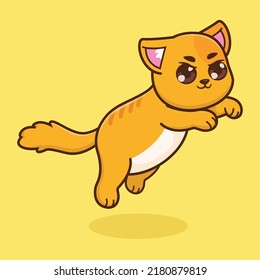 Cute CAT jumping cartoon vector