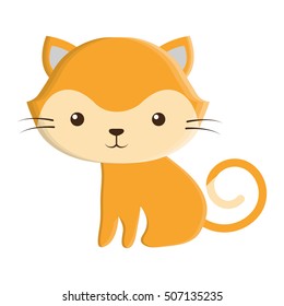 cute cat kawaii style vector illustration design