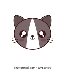cute cat kawaii style vector illustration design