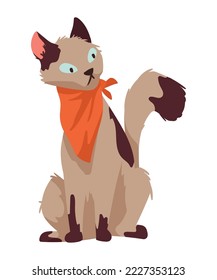 cute cat with kerchief character