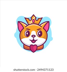 Cute Cat King Logo Template uses a modern style vector look