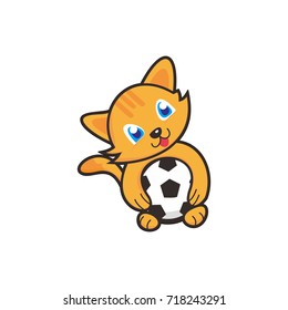 CUTE CAT KITTEN BALL LOGO ILLUSTRATION
Playful cat logo illustration of the concept of holding the ball.
