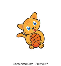 CUTE CAT KITTEN BALL LOGO ILLUSTRATION
Playful cat logo illustration of the concept of holding the ball.