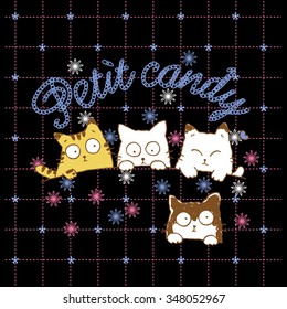 Cute Cat kitten Pet, vector illustration cartoon.