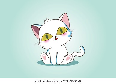 cute cat kitty illustration. 
cute cat chibi illustration most beautiful cat illustration you will love it. 