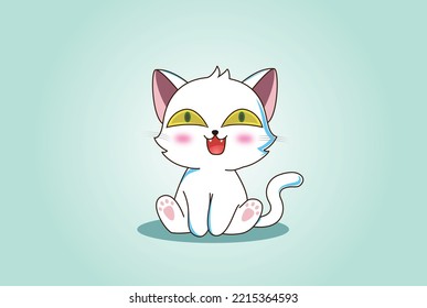 cute cat kitty illustration. 
cute cat chibi illustration most beautiful cat illustration you will love it. 