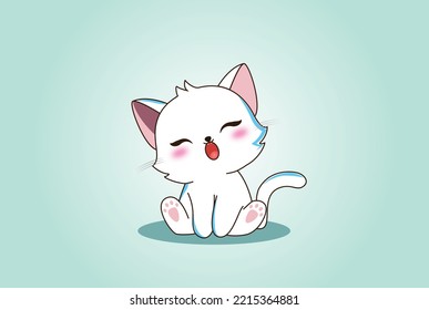 süße Kätzchen-Kätzchen-Kätzchen-Illustration. 
süße Cat chibi Illustration die schönste Katzengrafik, die Sie lieben werden. 