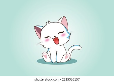 cute cat kitty illustration. 
cute cat chibi illustration most beautiful cat illustration you will love it. 