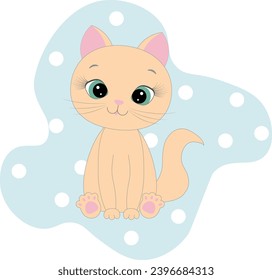 Cute cat kitty illustration redhead