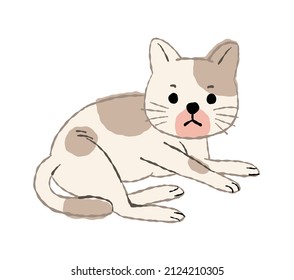 cute cat laying down stock illustration