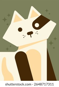 Cute cat like dog vector illustration