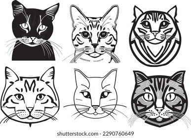 Cute Cat Line Art  Vector Coloring Pages
