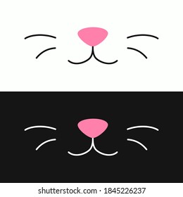 Cute cat lips face illustration