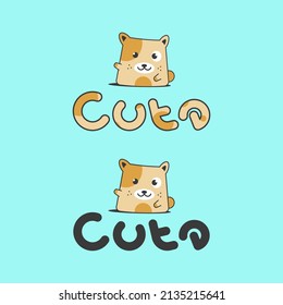 cute cat logo cartoon wave hand