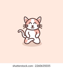 Ilustración del diseño del logotipo de un gato