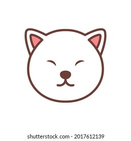 Cute cat logo design isolated on a white background. vector icon.