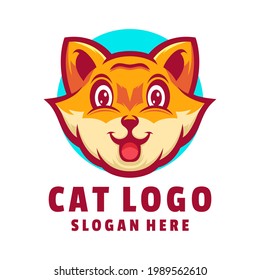 süße Katzenlogo-Design, Vektorgrafik