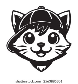 a cute cat logo icon vector