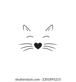 Cute cat logo isolated vector image